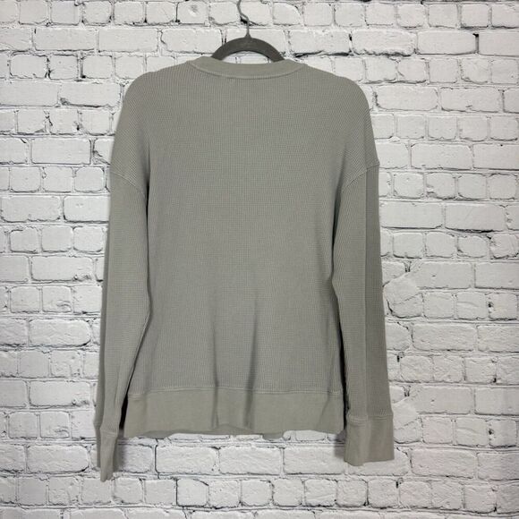 Theory Womens Easy Sweatshirt Easy Waffle Knit Top Size M Pima Cotton Ash Gray - Picture 10 of 14
